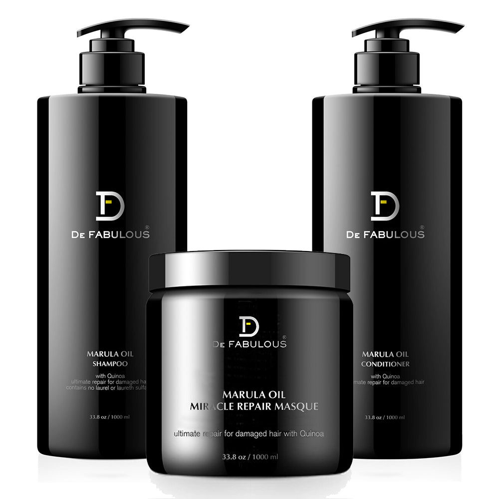 De Fabulous Marula Oil Shampoo, Conditioner and Masque 33.8 fl oz